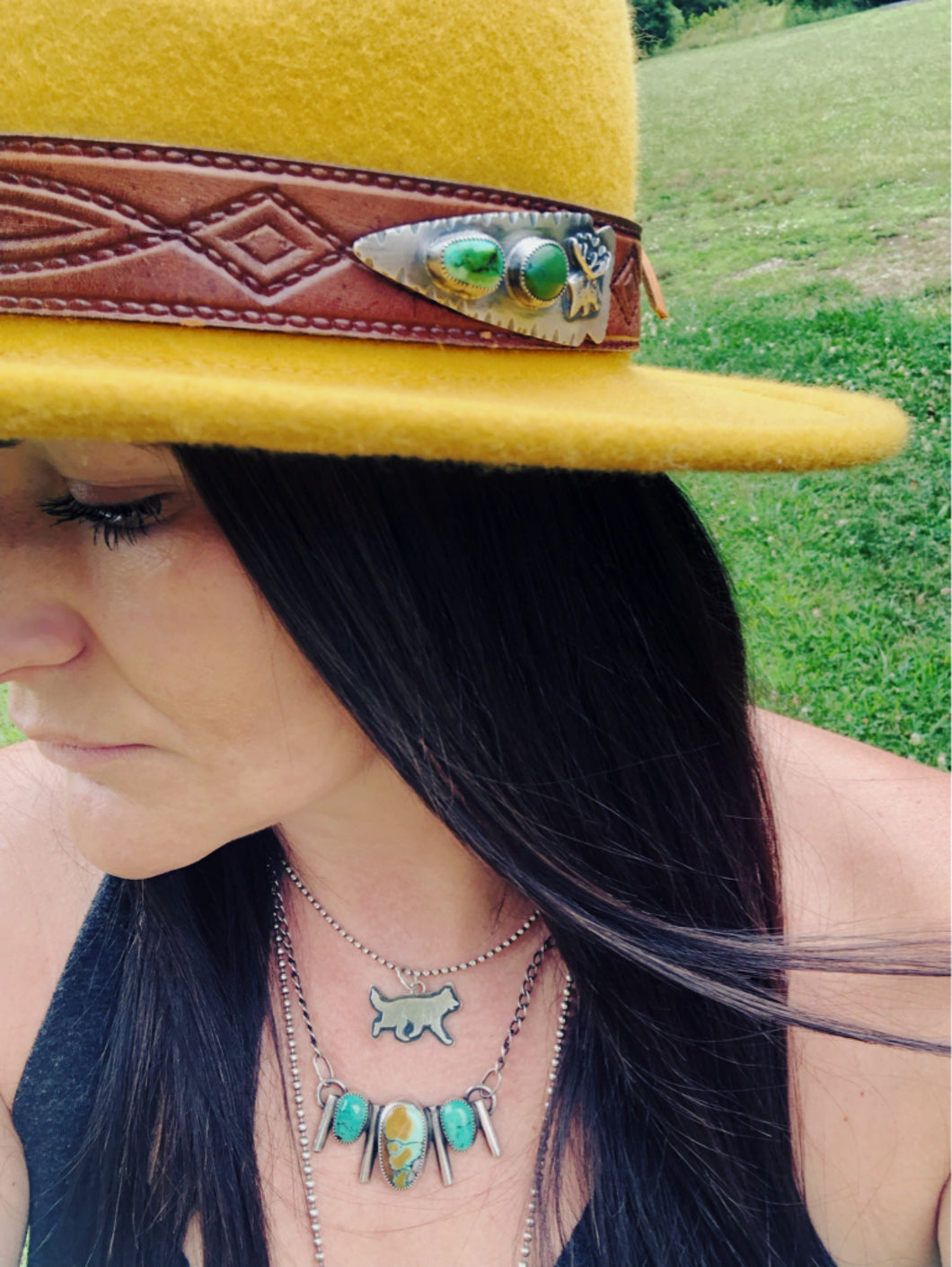 Turquoise Arrowhead Hat Band