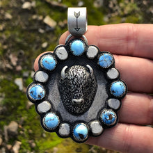 Load image into Gallery viewer, Buffalo &amp; Golden Hills Turquoise Pendant
