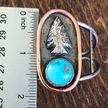 Load image into Gallery viewer, Sterling Silver &amp; Copper Arrowhead Cuff
